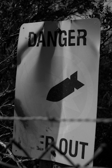 Bomb sign in Point Nepean National Park
