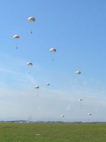 Descent over an airfield