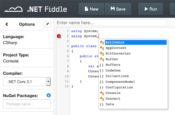 .NET Fiddle - online C# REPL